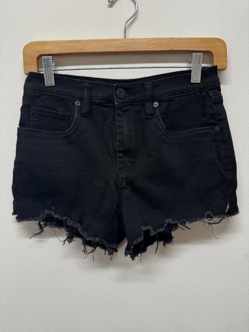 BlankNYC The Barrow Black Cotton Blend Denim Mini Jean Shorts - 26
